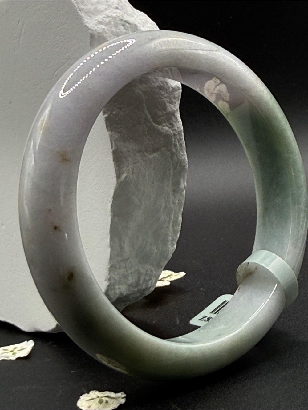 Spring Color Lavender Green Jade Bangle Bracelet - Picture 3 of 9